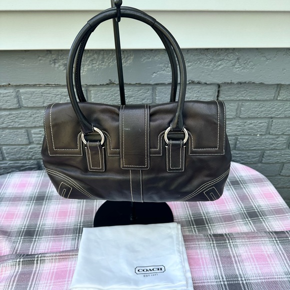 Coach,leather SOHO satchel with dust bag black - Picture 6 of 11